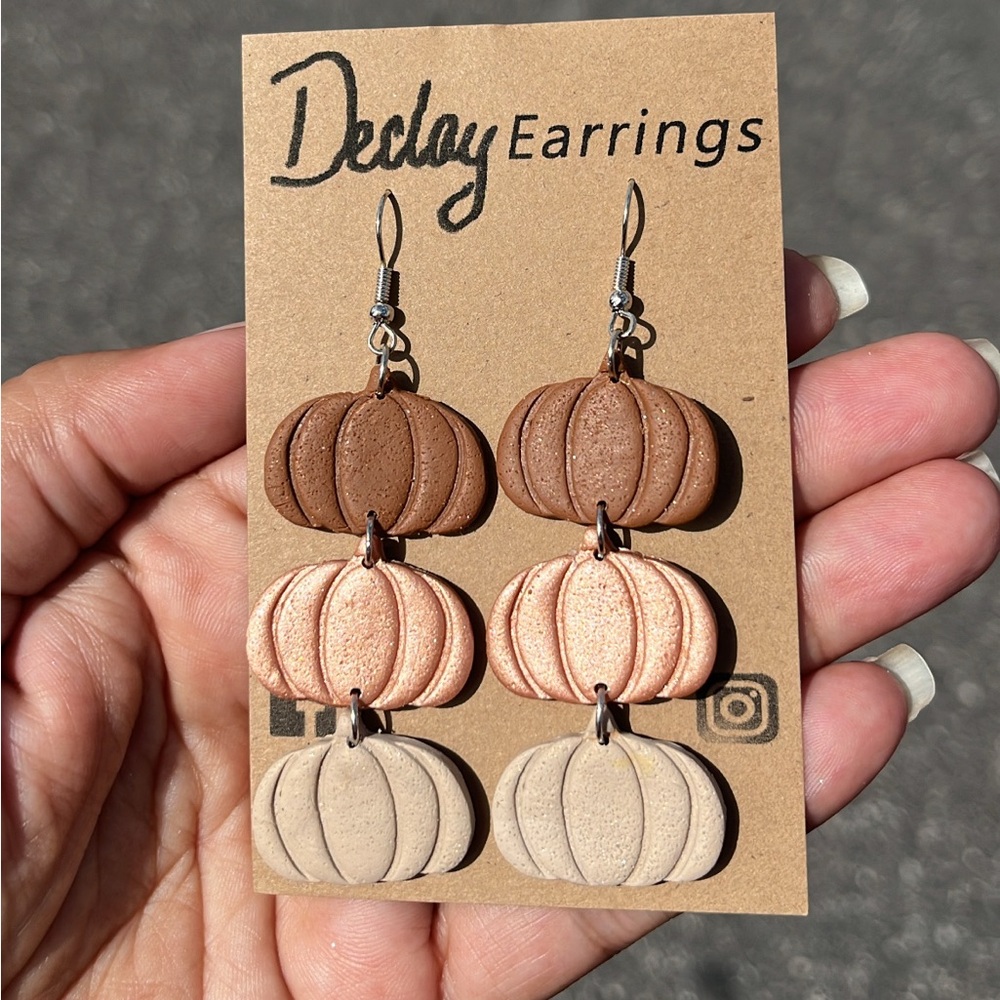 Pumpkin Polymer Clay Earrings